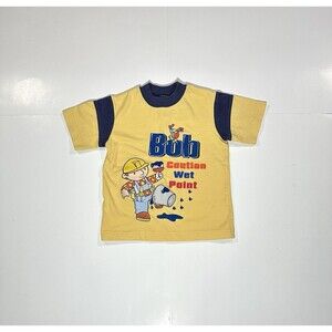 Vintage 2002 Bob The Builder T-Shirt Toddler PBS Kids Children Yellow Size 4T